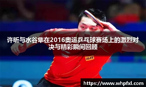 许昕与水谷隼在2016奥运乒乓球赛场上的激烈对决与精彩瞬间回顾